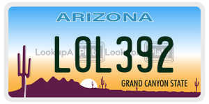 LOL392 license plate in Arizona