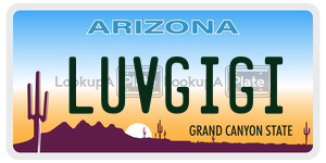 LUVGIGI  license plate in AZ