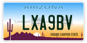 LXA9BV  license plate in AZ