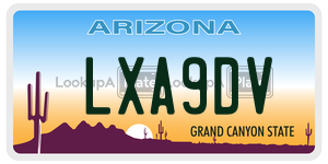 LXA9DV  license plate in AZ