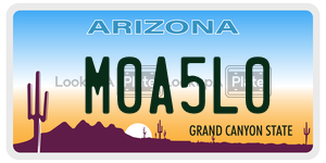 M0A5L0  license plate in AZ
