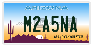 M2A5NA license plate in Arizona