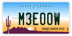 M3E00W license plate in Arizona