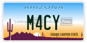 M4CY license plate in Arizona
