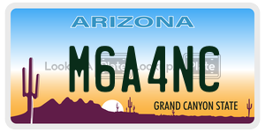 M6A4NC license plate in Arizona