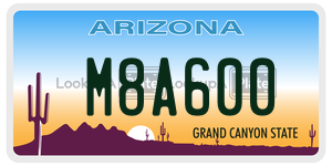 M8A600  license plate in AZ