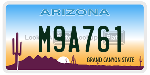 M9A761 license plate in Arizona