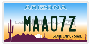 MAA07Z  license plate in AZ