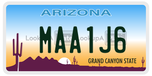 MAA1J6  license plate in AZ