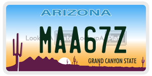 MAA67Z license plate in Arizona