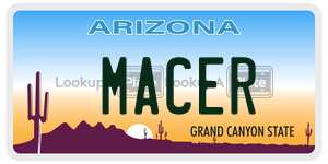 MACER  license plate in AZ
