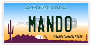 MANDO license plate in Arizona