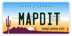 MAPDIT license plate in Arizona