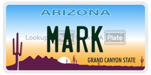 MARK  license plate in AZ