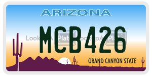 MCB426 license plate in Arizona