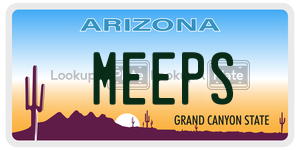 MEEPS  license plate in AZ
