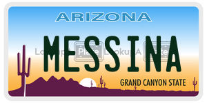 MESSINA license plate in Arizona