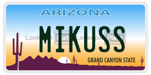 MIKUSS license plate in Arizona