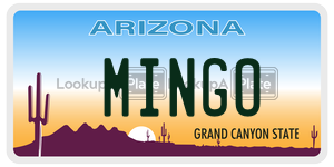 MINGO  license plate in AZ