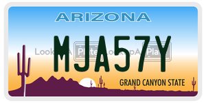 MJA57Y license plate in Arizona