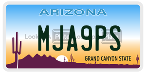 MJA9PS license plate in Arizona