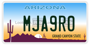 MJA9R0 license plate in Arizona