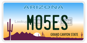 MO5ES  license plate in AZ