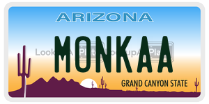 MONKAA license plate in Arizona