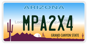 MPA2X4 license plate in Arizona