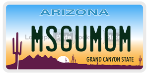 MSGUMOM  license plate in AZ