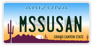 MSSUSAN license plate in Arizona