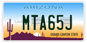 MTA65J  license plate in AZ