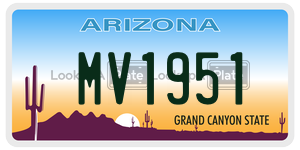 MV1951  license plate in AZ