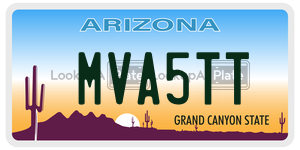 MVA5TT license plate in Arizona