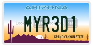 MYR3D1  license plate in AZ