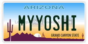 MYYOSHI  license plate in AZ