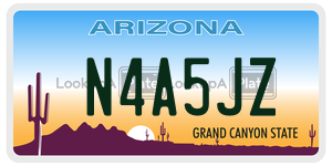 N4A5JZ license plate in Arizona