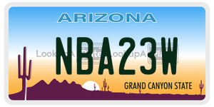 NBA23W license plate in Arizona