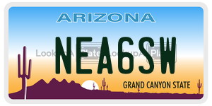 NEA6SW  license plate in AZ