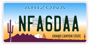 NFA6DAA license plate in Arizona