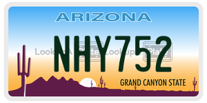 NHY752 license plate in Arizona