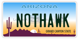 NOTHAWK license plate in Arizona