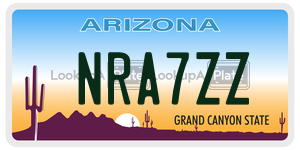 NRA7ZZ  license plate in AZ