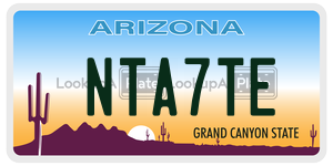 NTA7TE license plate in Arizona