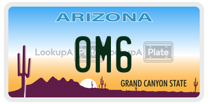 OM6 license plate in Arizona