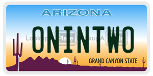 ONINTWO  license plate in AZ