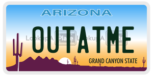 OUTATME license plate in Arizona