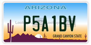 P5A1BV license plate in Arizona
