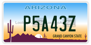 P5A43Z  license plate in AZ
