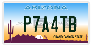 P7A4TB license plate in Arizona